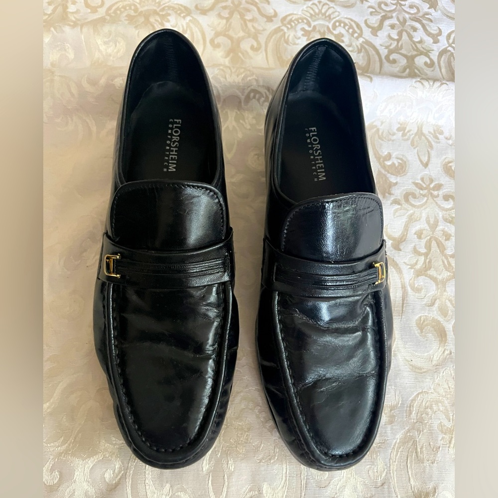 Florsheim leather black shoes for me man, size 8 - Picture 1 of 9